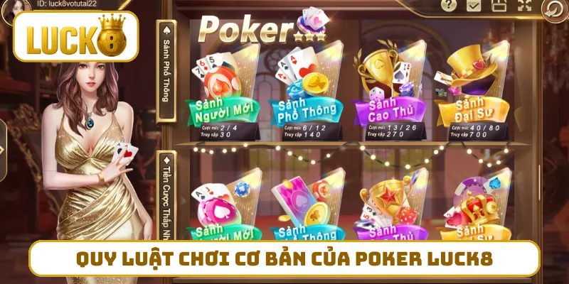 Quy luật chơi cơ bản của Poker LUCK8