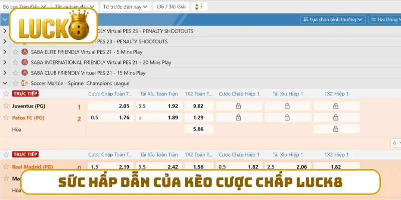 Sức hấp dẫn của kèo cược chấp LUCK8